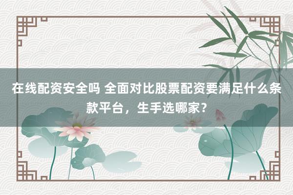 在线配资安全吗 全面对比股票配资要满足什么条款平台，生手选哪家？